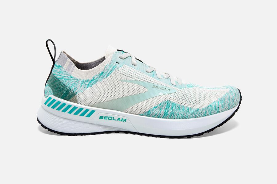 Brooks Bedlam 3 Road Running Shoes Womens - White/Turquoise - SWEHN-0865